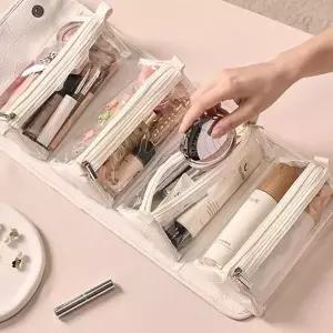 [다잇템]미니멀 데일리 여행용 접이식 화장품 메이크업 수납 파우치 포인트