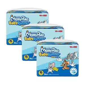 마미포코 베이비러너 팬티 기저귀 특대형 34p 공용 3팩 GST MNS