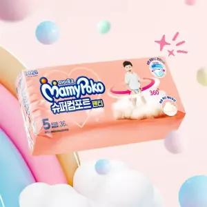 마미포코 남아 팬티형 기저귀 슈퍼컴포트팬티 5단계 3팩 1박스 MNS