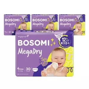 보솜이 메가드라이 기저귀 팬티형 대형 30개입 4팩 GST MNS