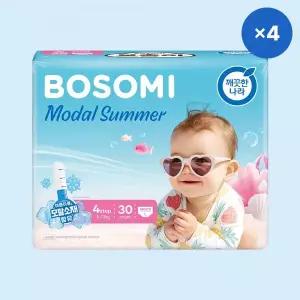 보솜이 아기 여름 기저귀 모달 썸머 팬티 대형 30개입 4팩 MNS