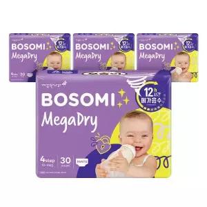 보솜이 메가드라이 팬티형 기저귀 대형 30개입 4팩 GST MNS