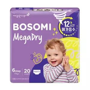 보솜이 메가드라이 팬티 기저귀 점보형 20개입 1팩 GST MNS