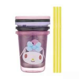 스케이터 마이멜로디 쿠로미 스트로 텀블러 3P세트 320ML 빨대컵 빨대물통 빨대텀블러 스트로우컵