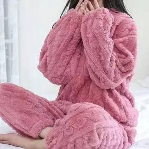 수면잠옷 꽈배기 세트 극세사