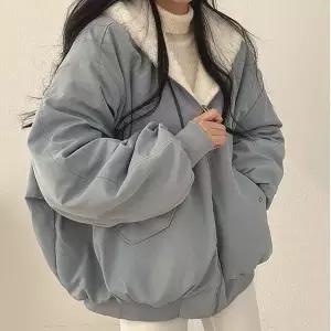 여성용 양면 융털 후드 점퍼 캐쥬얼 자켓