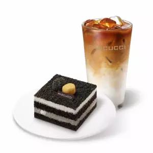 파스쿠찌 카페라떼(R) + 카사타 흑임자(조각)