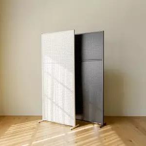 [레트로하우스]틴우드 이동식 타공판 철제파티션 800 (스탠드)