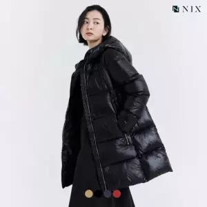 [NIX]여) 나일론 덕다운80/20 - 지퍼포인트 후드 샤이니 에이라인 (FNRWCUH509P)