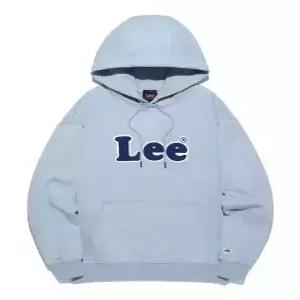 lee 로고 펠트자수 후드 티셔츠 라이트블루