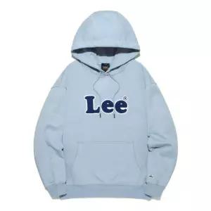 [LEE]리후드티 CQK LE2503HD06LB 빈티지 로고 펠트자수 후드 티셔츠 라이트블루