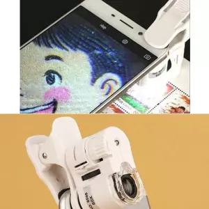 60배율 휴대폰현미경 핸드폰 장착 미니 현미경 라이트 휴대폰경 e-W579C9F