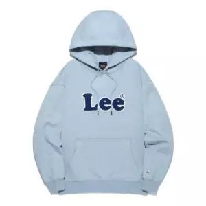 리후드티 CQK LE2503HD06LB 빈티지 로고 펠트자수 후드 티셔츠 라이트블루