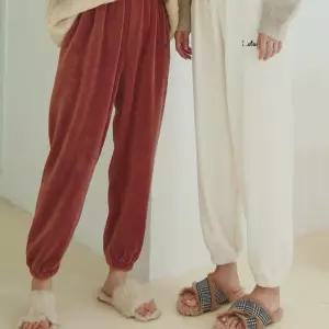 겨울 여성 극세사 수면 바지 파자마 잠옷 홈웨어 따뜻한 깔끔한 꿀잠 파티