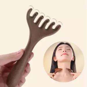 머리지압 두피 괄사빗 우드 마사지기 얼굴 바디 빗