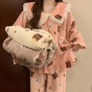 파자마 홈웨어 수면 프릴 곰돌이 내의 겨울 잠옷