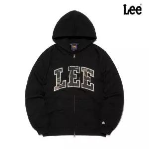 [LEE](강남점)컬리지 로고 후드 집업 블랙 LE2603HZ02BK
