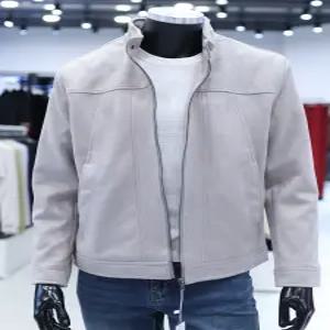 HJ STCO FW 베이지 하이넥 스웨이드 블루종 DJPVC01
