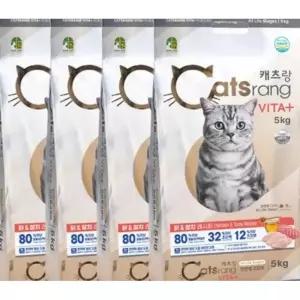 캐츠랑 비타플러스 고양이사료 대용량 길고양이 전연령 닭고기+참치 5kg 4개