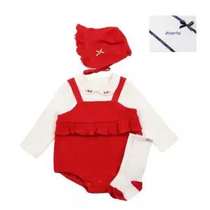 [압소바](대구신세계)(26년F/W 임신출산백일돌축하선물)벨리 바디슈트+모자+장말세트(AB2671BU07RE)레드
