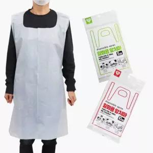 비닐 앞치마 일회용 5매 일회용가운 10매 비닐가운 가정용앞치마
