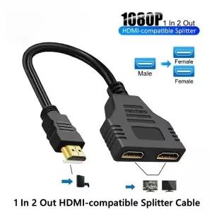 1입력 2출력 HDMI 분배기 케이블 1080P HD 듀얼 포트 어댑터 TV 박스 PC 노트북 PS4 Xbox에서 모니터