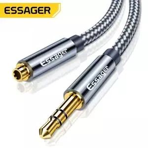 Essager 헤드폰 연장 케이블 잭 3.5mm 오디오 Aux 이어폰 어댑터 용 여성용 분배기 스피커 코드