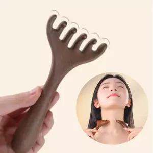 머리지압 두피 괄사빗 우드 마사지기 얼굴 바디 빗