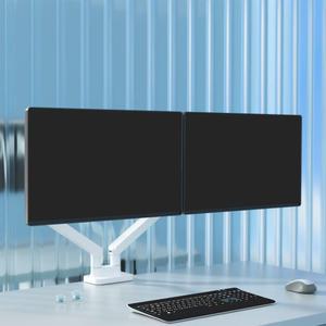 엔산마운트 OS-25 슬라이더 스프링 듀얼모니터암 벽 밀착형 거치대 15-32인치 상하 좌우 조절 틸트 피벗 U