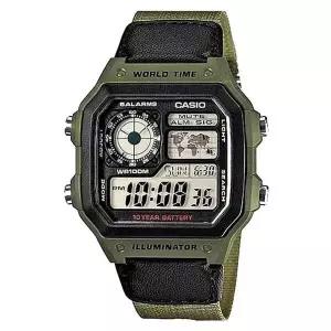 [셀러허브]카시오 AE-1200WHB-3B 남성 패브릭밴드 디지털 시계 (S9019229)