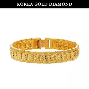 [한국금다이아몬드] 순금 팔찌 24K 남자 컷팅 콤비 컷팅 금팔찌 37.5g