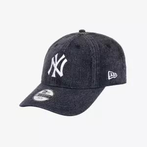 [롯데백화점]뉴에라 키즈  MLB 뉴욕 양키스 스노우 워싱 데님 언스트럭쳐 볼캡 블랙 14890755