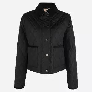 6S 8107465 C1900 올드햄 여성 퀼팅 크롭 자켓 블랙
