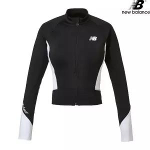 [하프클럽/셀러허브_아웃도어]뉴발란스 NBMDE2W702-BK 에센셜 집업 래쉬가드 슬림핏 내장캡 여성 수영복