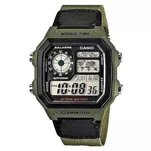 [셀러허브 패션]카시오 AE-1200WHB-3B 남성 패브릭밴드 디지털 시계 (9019229A)