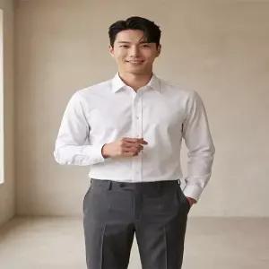 [오스틴리드][이지케어/SLIM FIT] 베이지 드레스 셔츠-A9FA2311277B