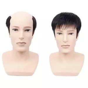 [하프클럽/]인모 남자가발 정수리 커버 자연스러운 O형 커버가발