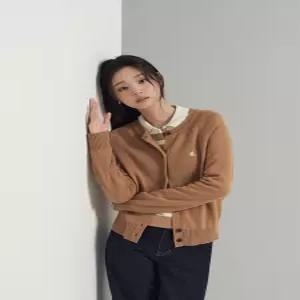 [빈폴레이디스]캐시미어 혼방 라운드넥 카디건 베이지 (BF595AP01A)