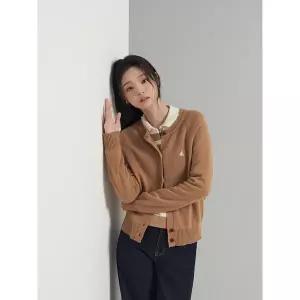 [빈폴레이디스]캐시미어 혼방 라운드넥 카디건 베이지 (BF595AP01A)
