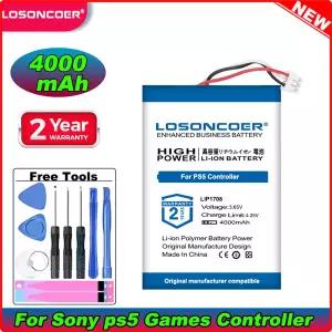 Sony PS5 컨트롤러 용 LOSONCOER 4000mAh LIP1708 배터리 DualSense 게임 컨트롤러 용 충전식 내장 리튬 배