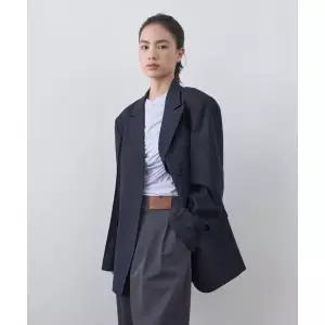 MA JOURNEE BOYFRIEND DOUBLE BUTTON JACKET NAVY