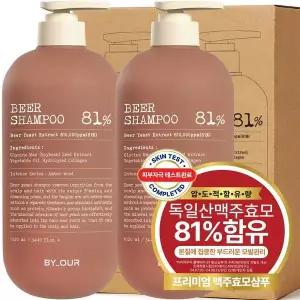 바이아우어 81만PPM 헤어 세정 삼푸 맥주효모 탈모 샴푸 2개 1.02L