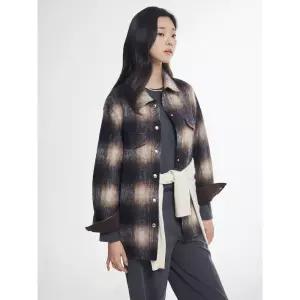 [빈폴레이디스] 헤어리 옴브레 체크 셔켓  브라운 (BF5X64C05D)