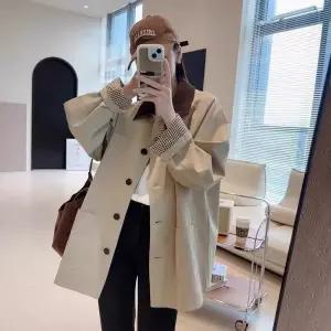 여성 루즈핏 하프코트 캐주얼 트랜드 코디네이터 데일리 트렌치코트