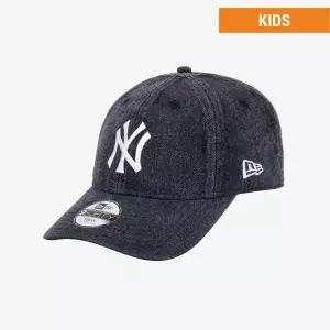 [백화점상품] 뉴에라키즈 [키즈] MLB 뉴욕 양키스 스노우 워싱 데님 언스트럭쳐 볼캡 블랙 148907550