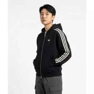 ADIDAS 후드 집업 - 블랙:크림화이트 / KC9315