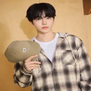 리 체크 후드 셔츠 베이지 남성셔츠 LE2604SH08BE XFRQ2AKP