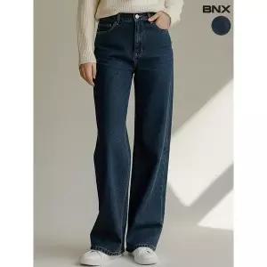 BNX 스티치 세미 와이드 기모 데님 팬츠