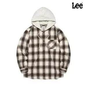 [LEE](강남점)체크 후드 셔츠 베이지 LE2604SH08BE