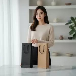 와인 선물용 종이백 고급 쇼핑백 와인병 가방 와인색 포장지 봉투 와인쇼핑백 와인봉투
